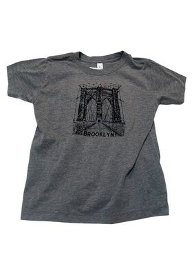 Bella Canvas Kids T-Shirt Gray Black Brooklyn Bridge 5T